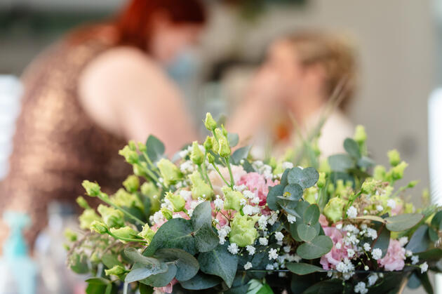 Préparatifs de la mariée — maquillage avant le mariage